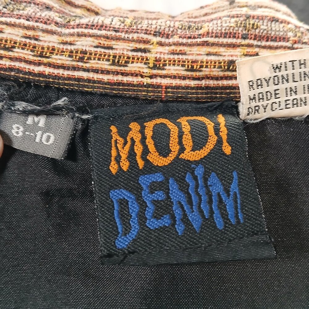 Modi Denim Patchwork Velvet Jacket – Boho Artisan… - image 3